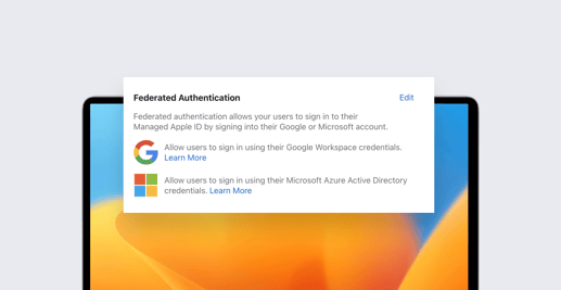 Federated Authentication in Apple Business Manager