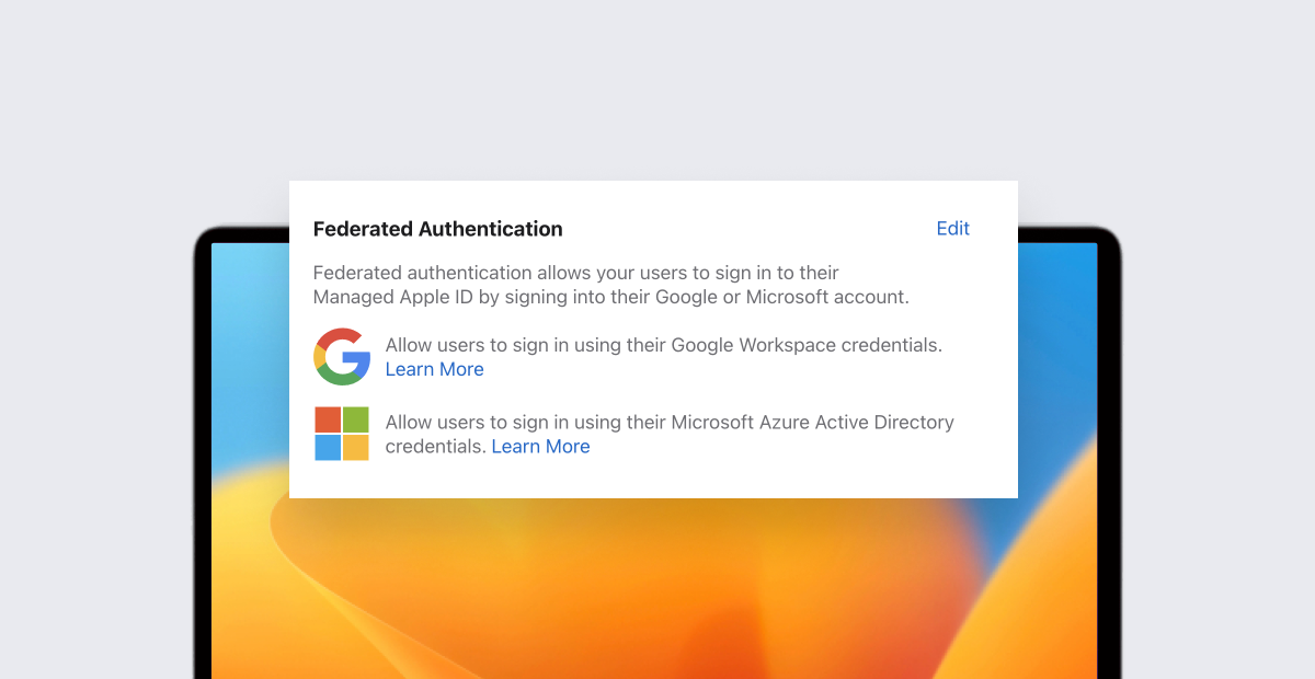 Federated Authentication in Apple Business Manager