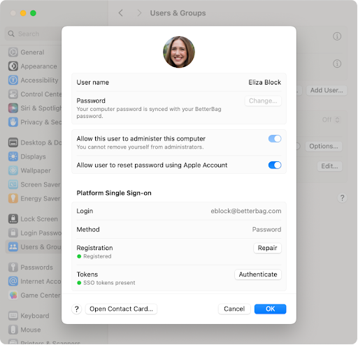 Best Mac login experience