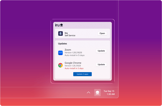 Reliable Windows app patching with Iru system tray notifications