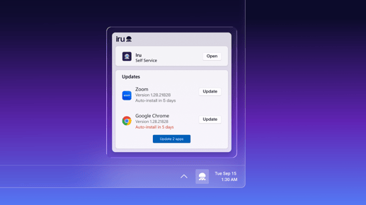 Reliable Windows app patching with Iru system tray notifications