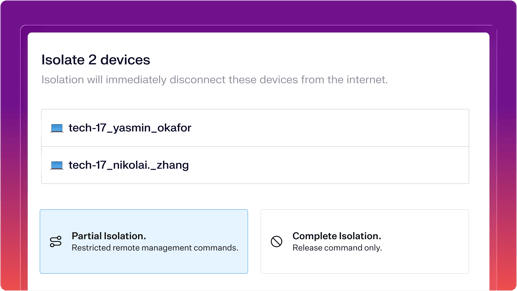 Stop Threats Instantly with Device Isolation for Iru EDR