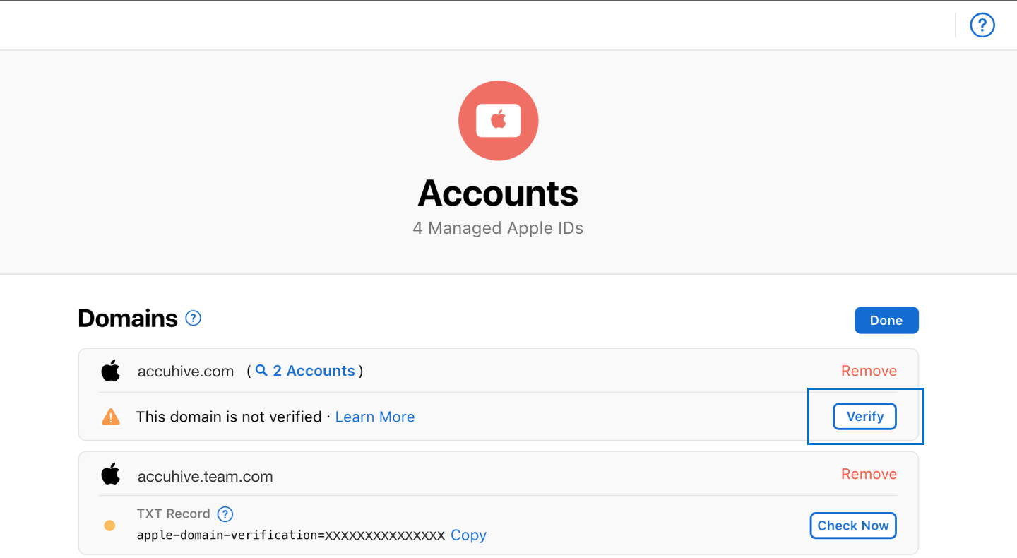 Apple Business Manager and Verifying Managed Apple ID Domains