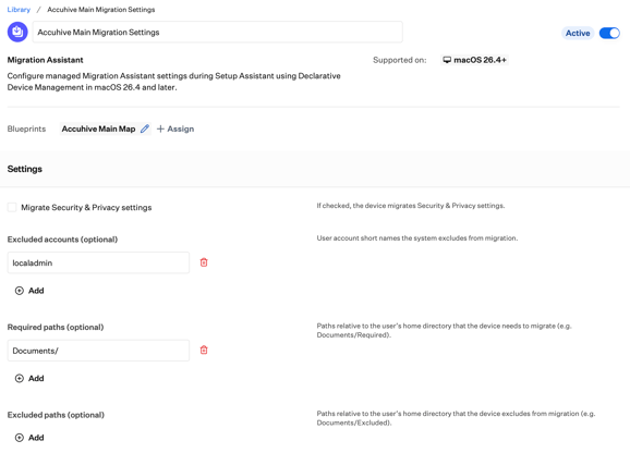 Migration Assistant Library Item for Mac