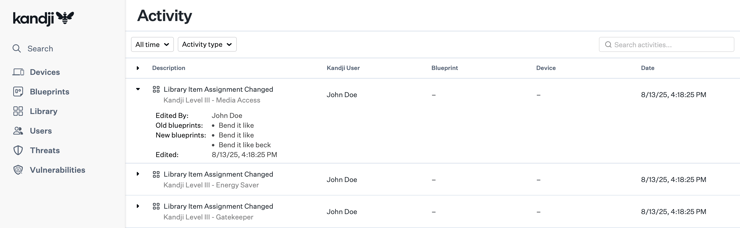 Updated Activity Interface