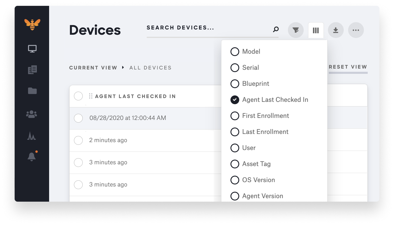 new agent last checked in