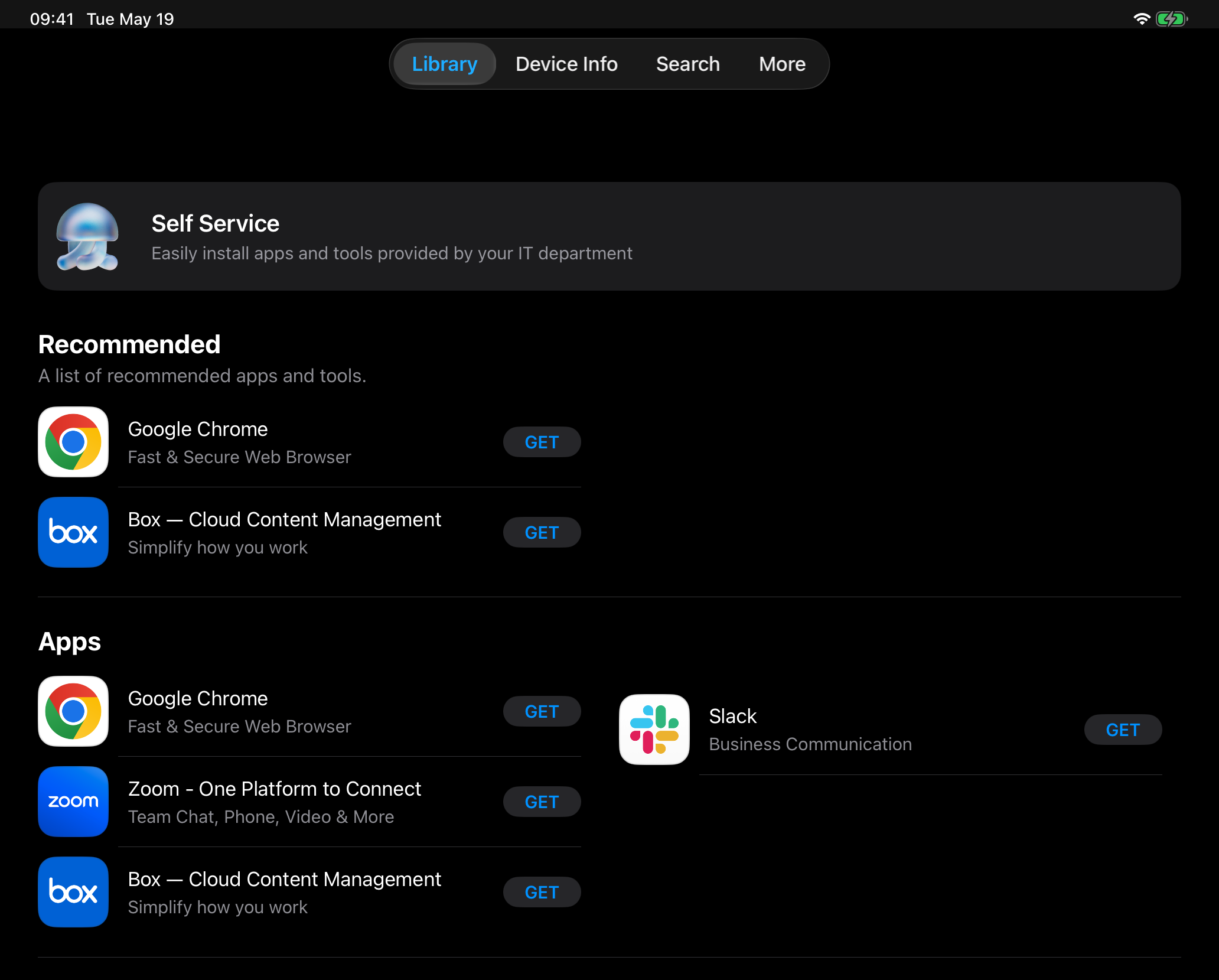 Iru Self Service for iOS and iPadOS