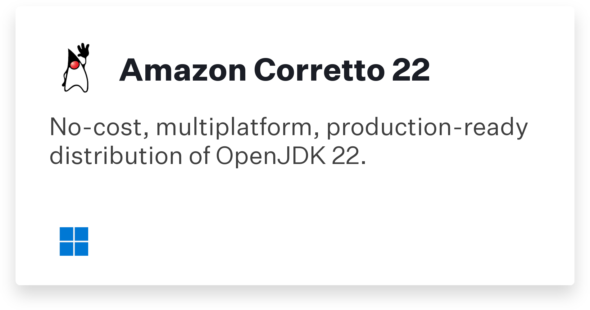 Amazon Corretto 22 Title Card