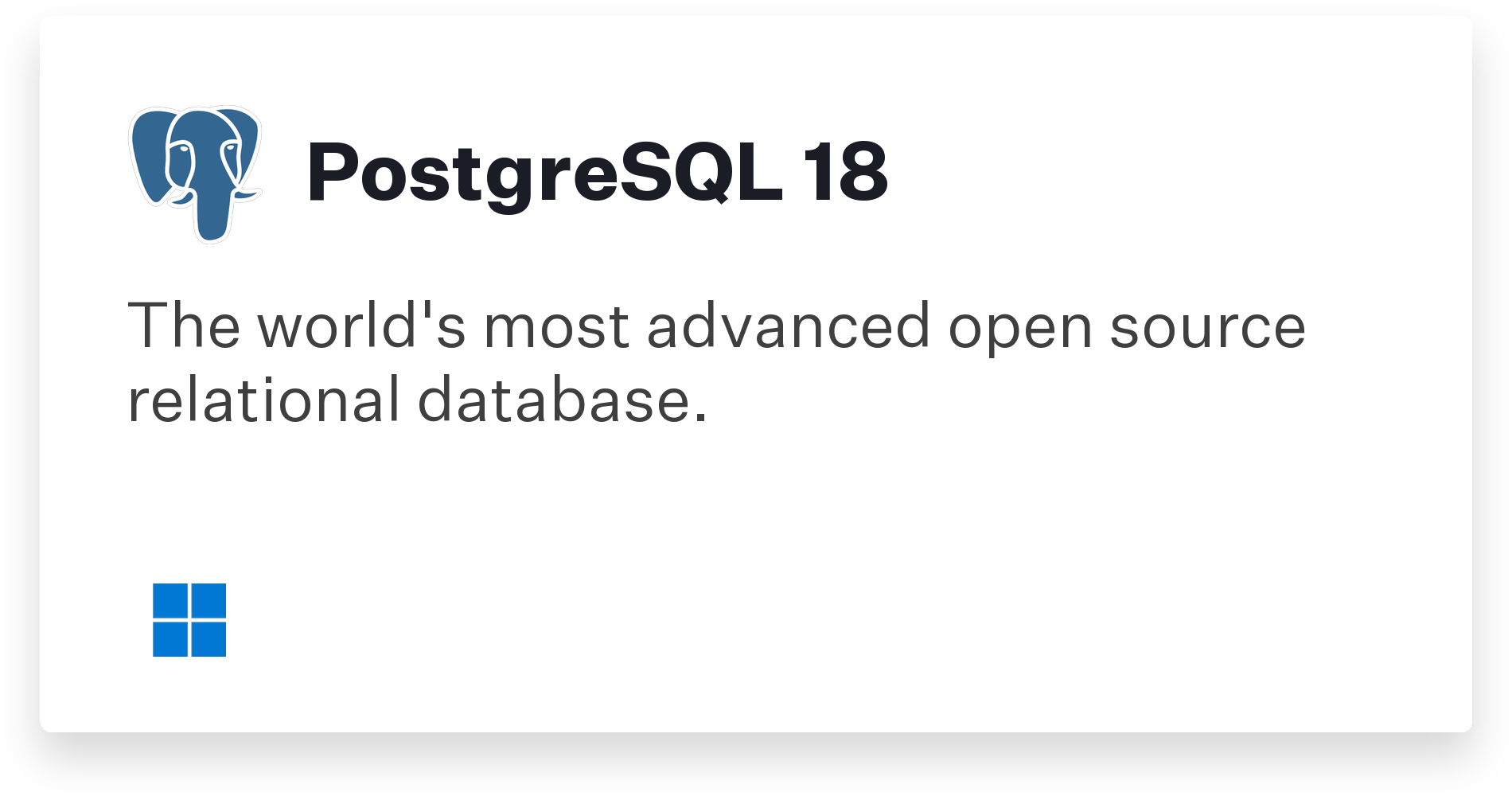 PostgreSQL 18 Title Card