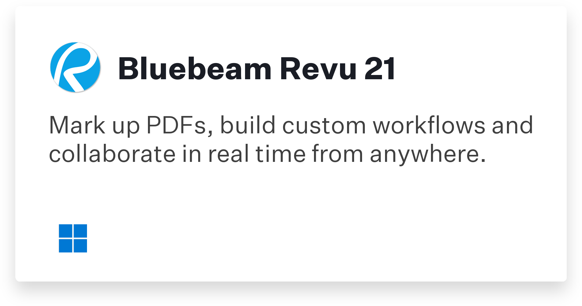 Bluebeam Revu 21 Title Card