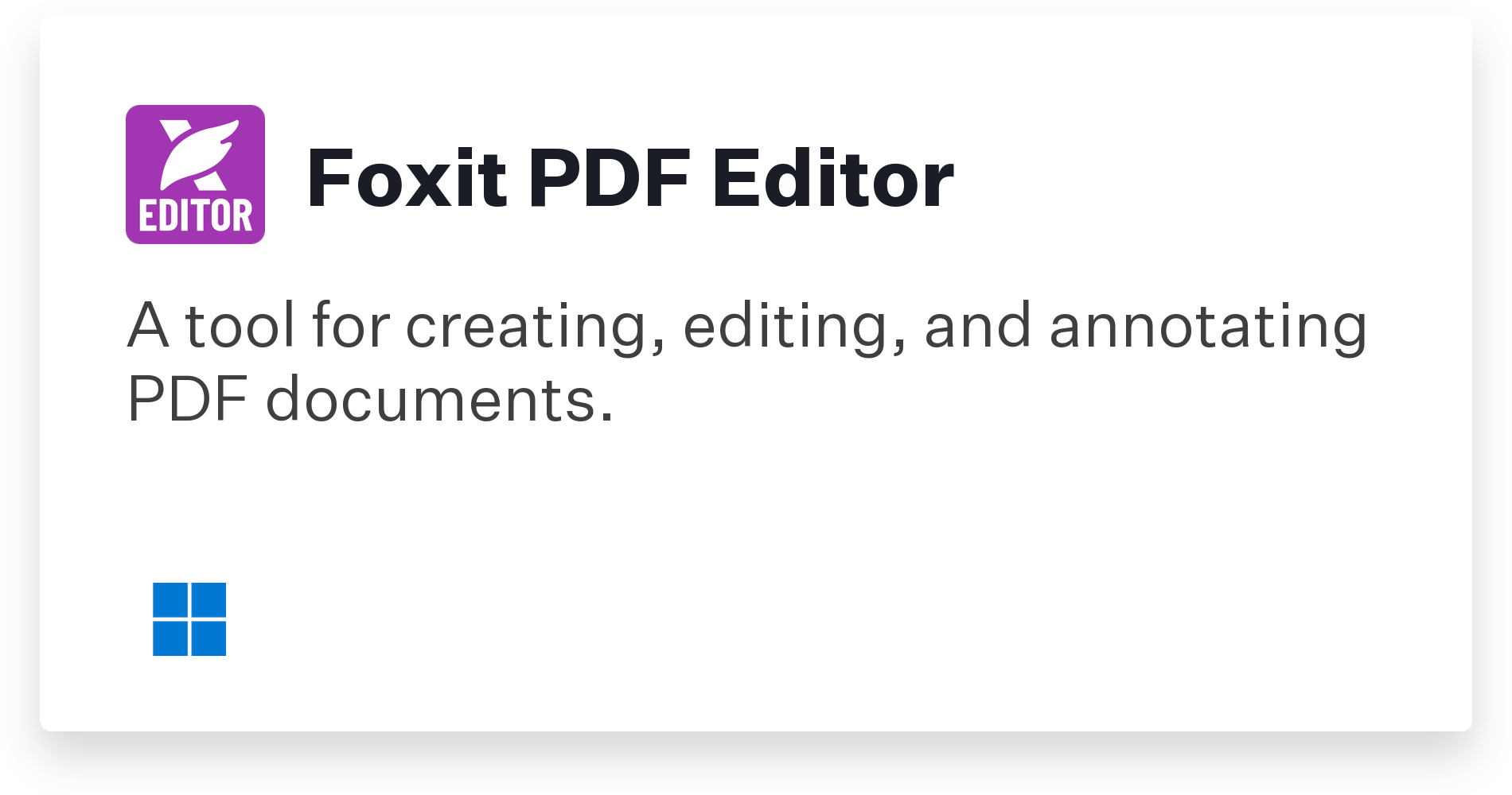Foxit PDF Editor Title Card