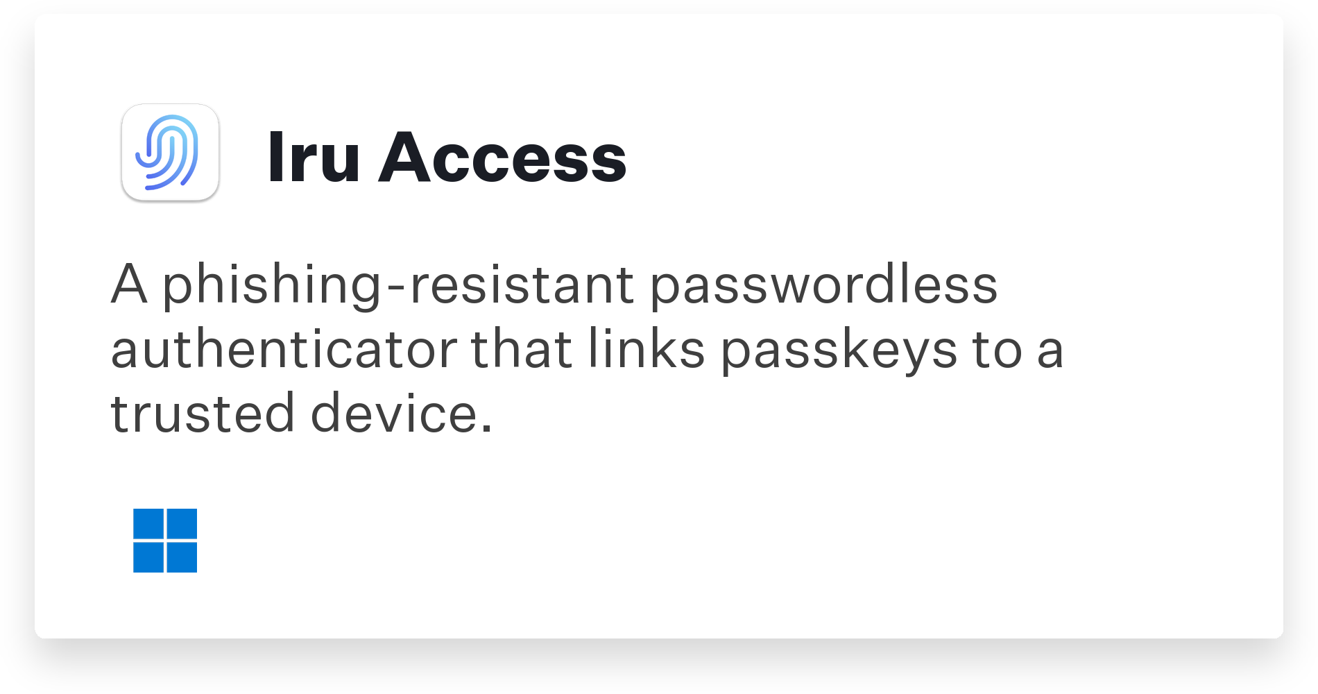 Iru Access Title Card
