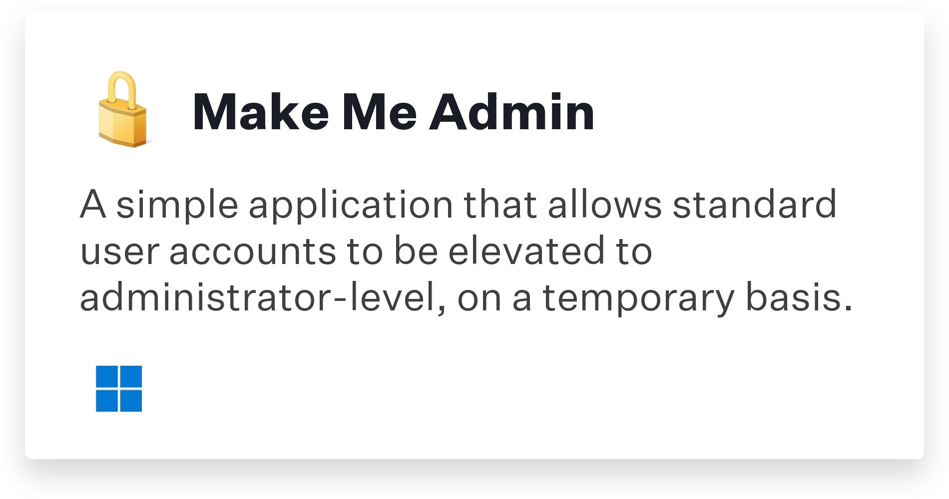 Make Me Admin Title Card