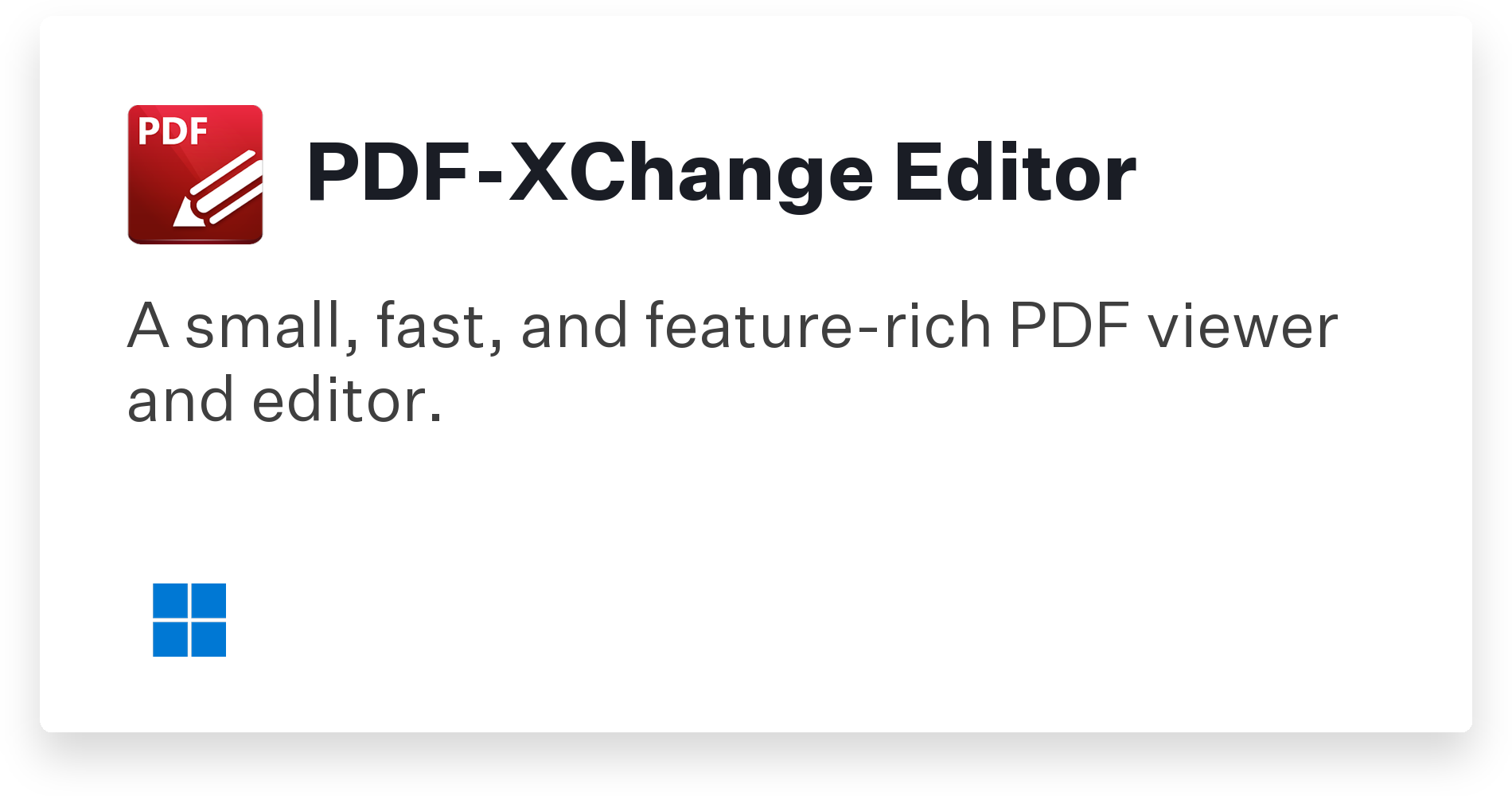 PDF-XChange Editor Title Card