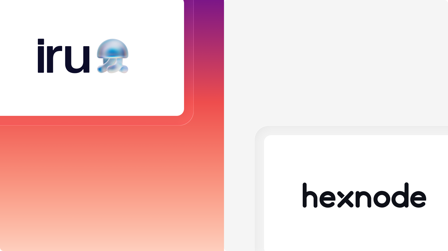 An image showing a comparison between Iru and Hexnode.