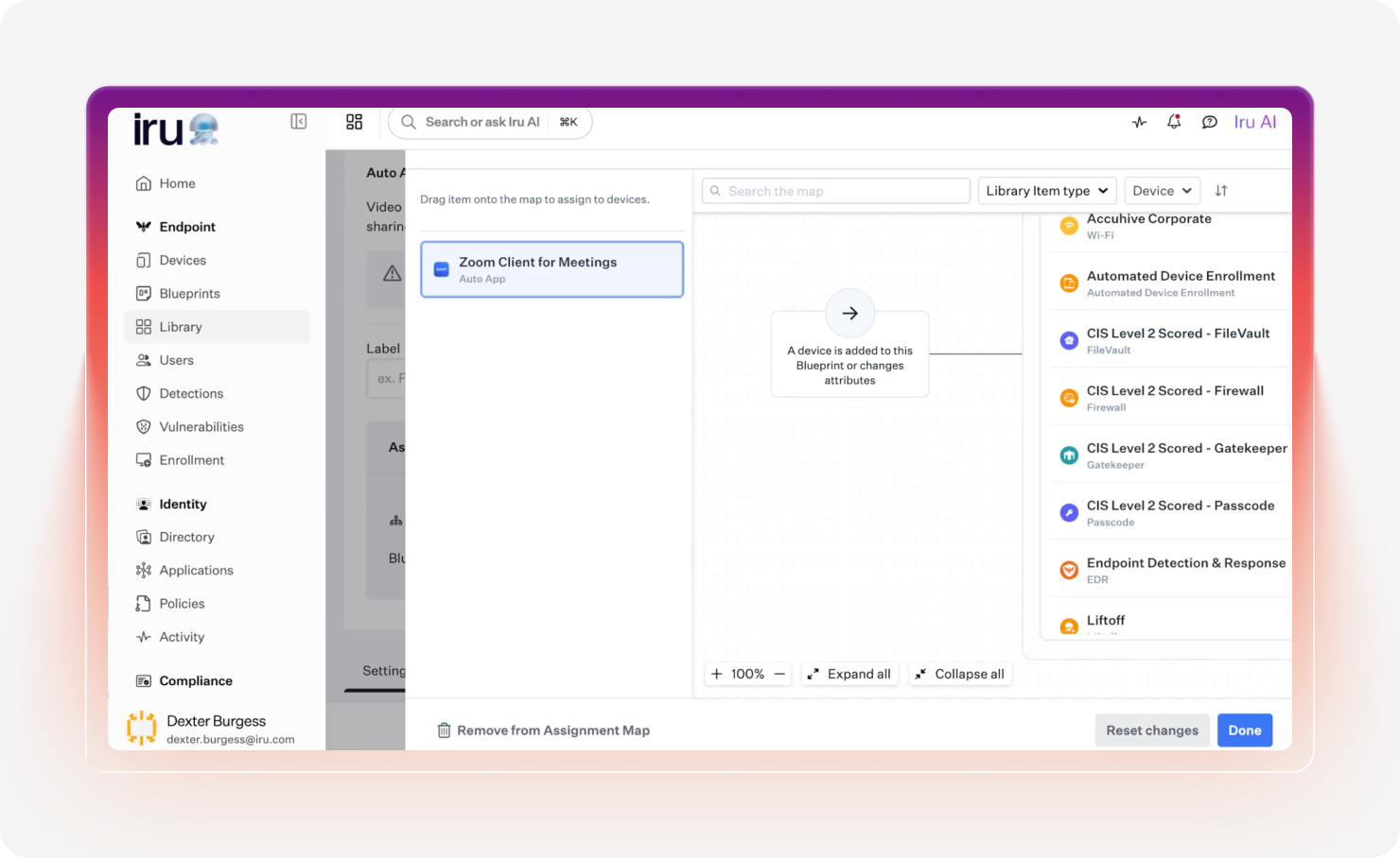 Screenshot a Iru’s auto apps feature.