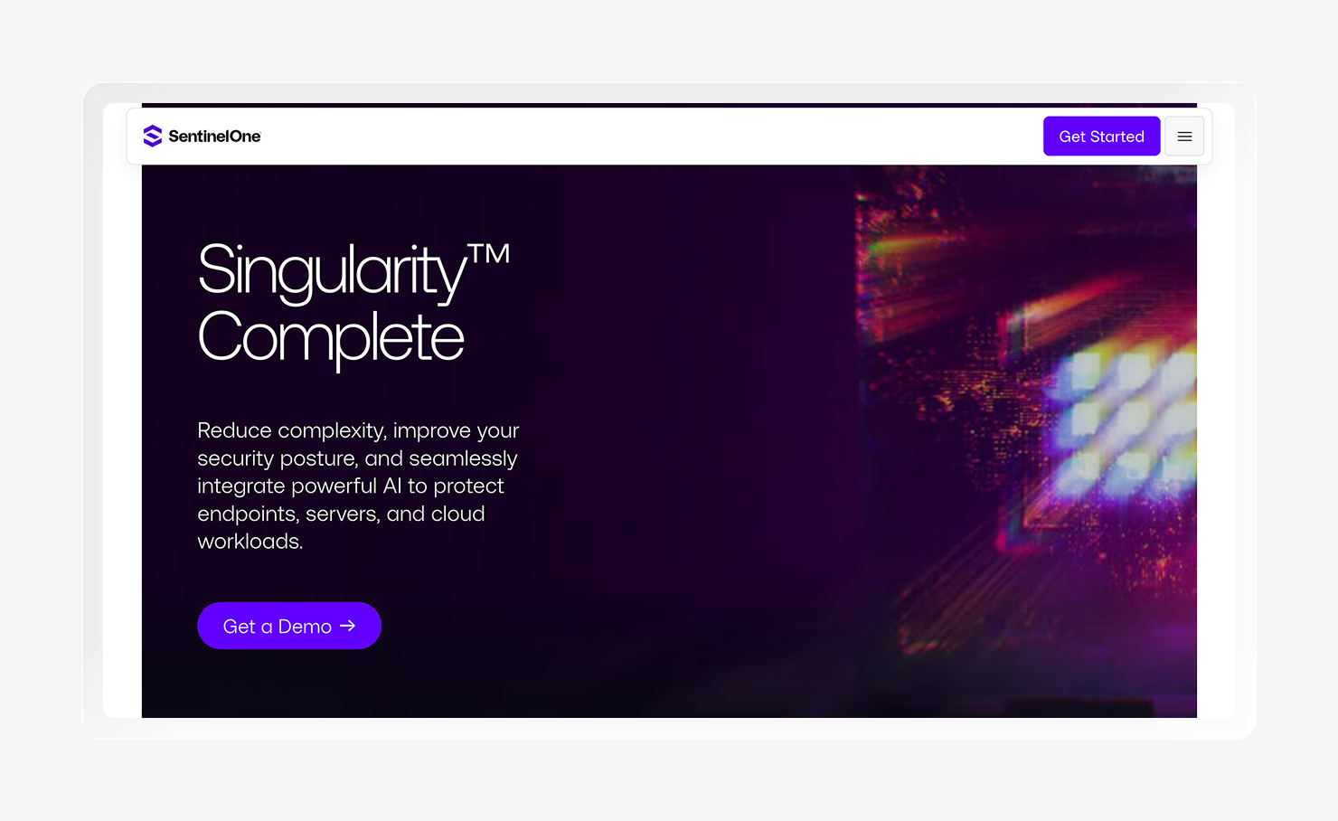 A screenshot of SentinelOne’s homepage.