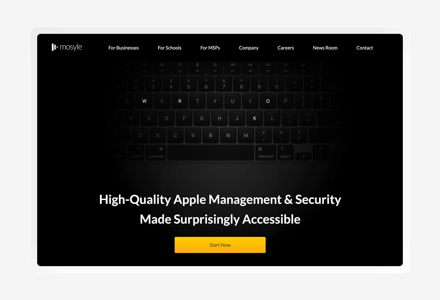 A screenshot of the Mosyle homepage