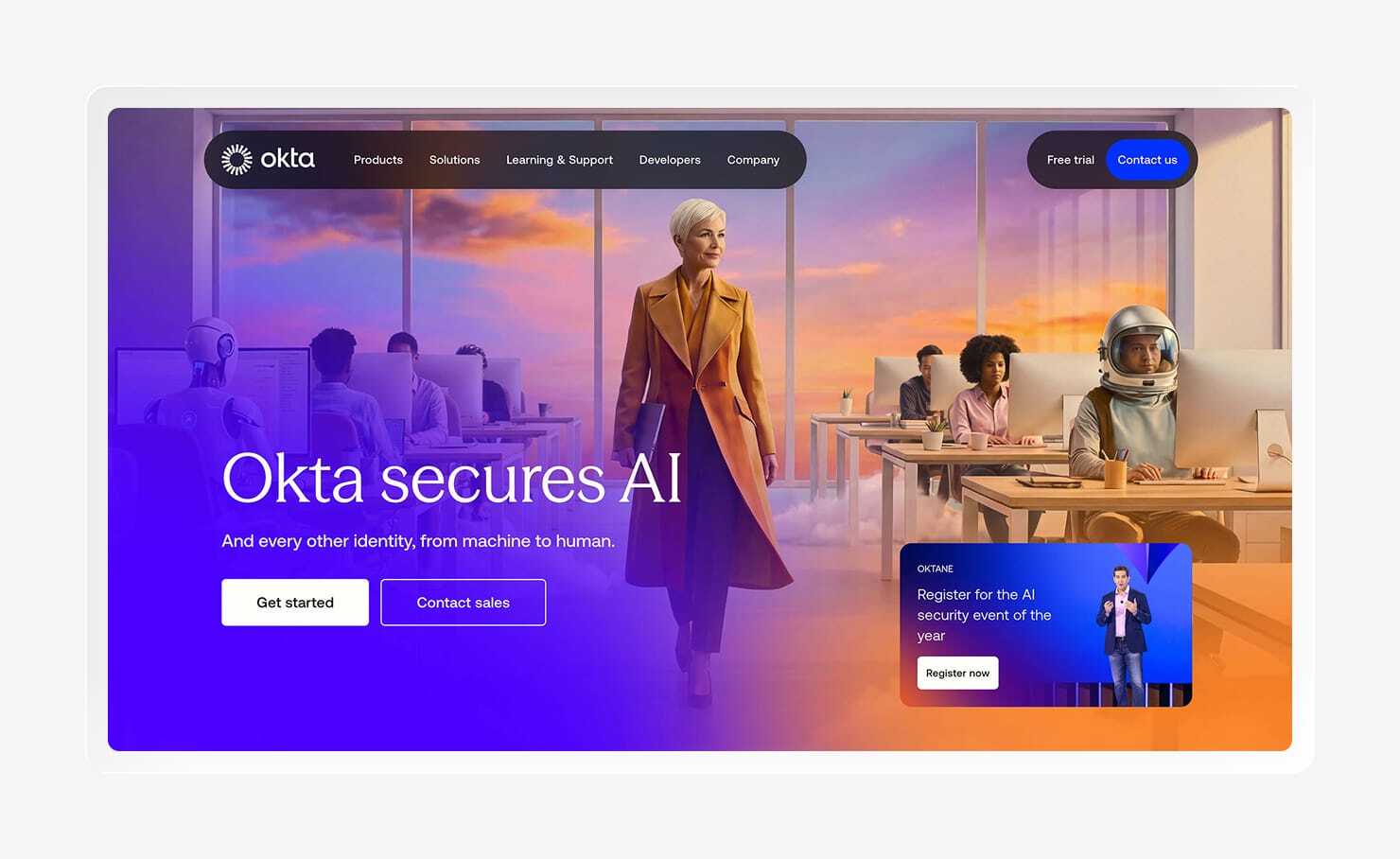 A screenshot of the Okta website.