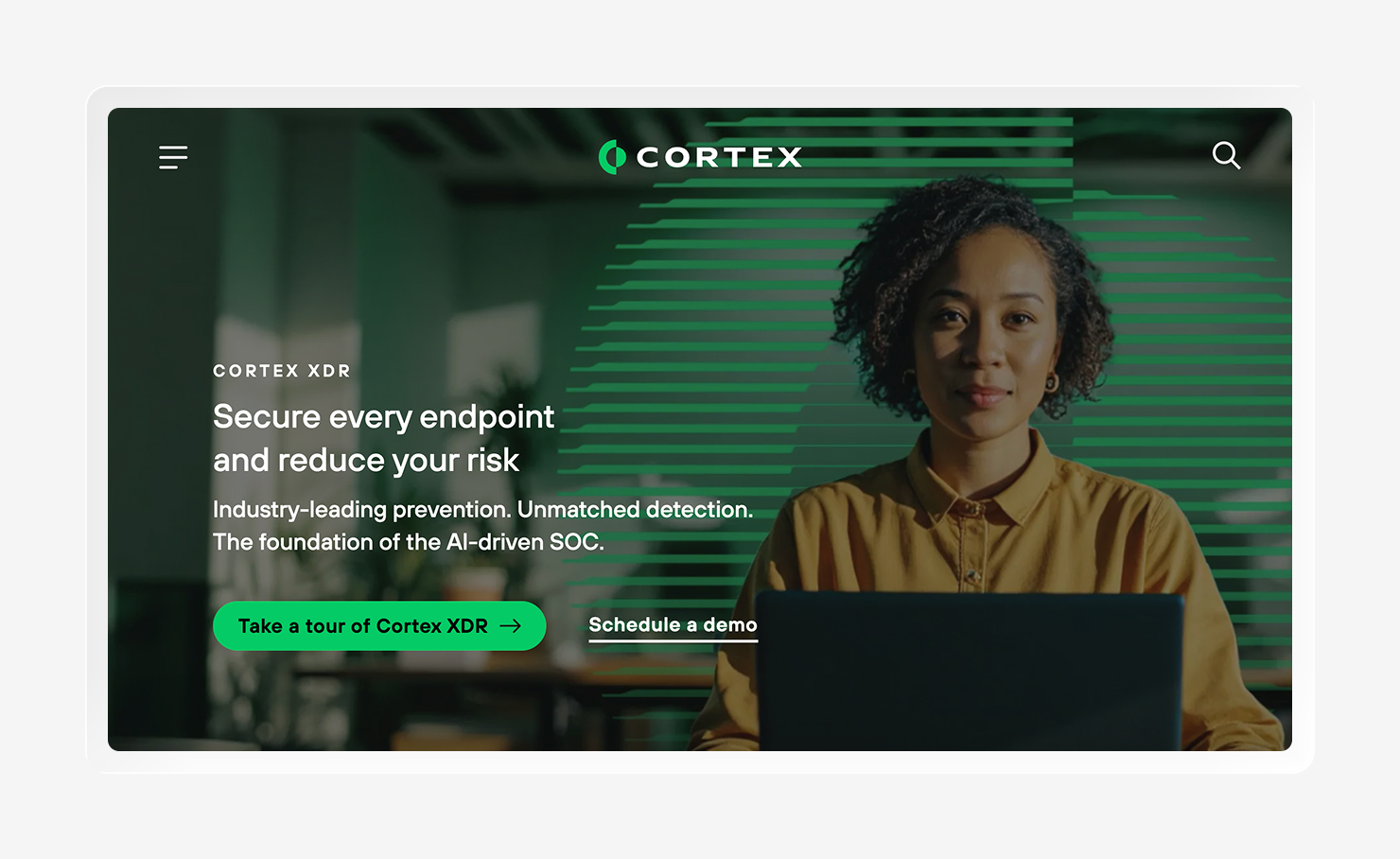 A screenshot of Palo Alto Cortex XDR’s homepage.