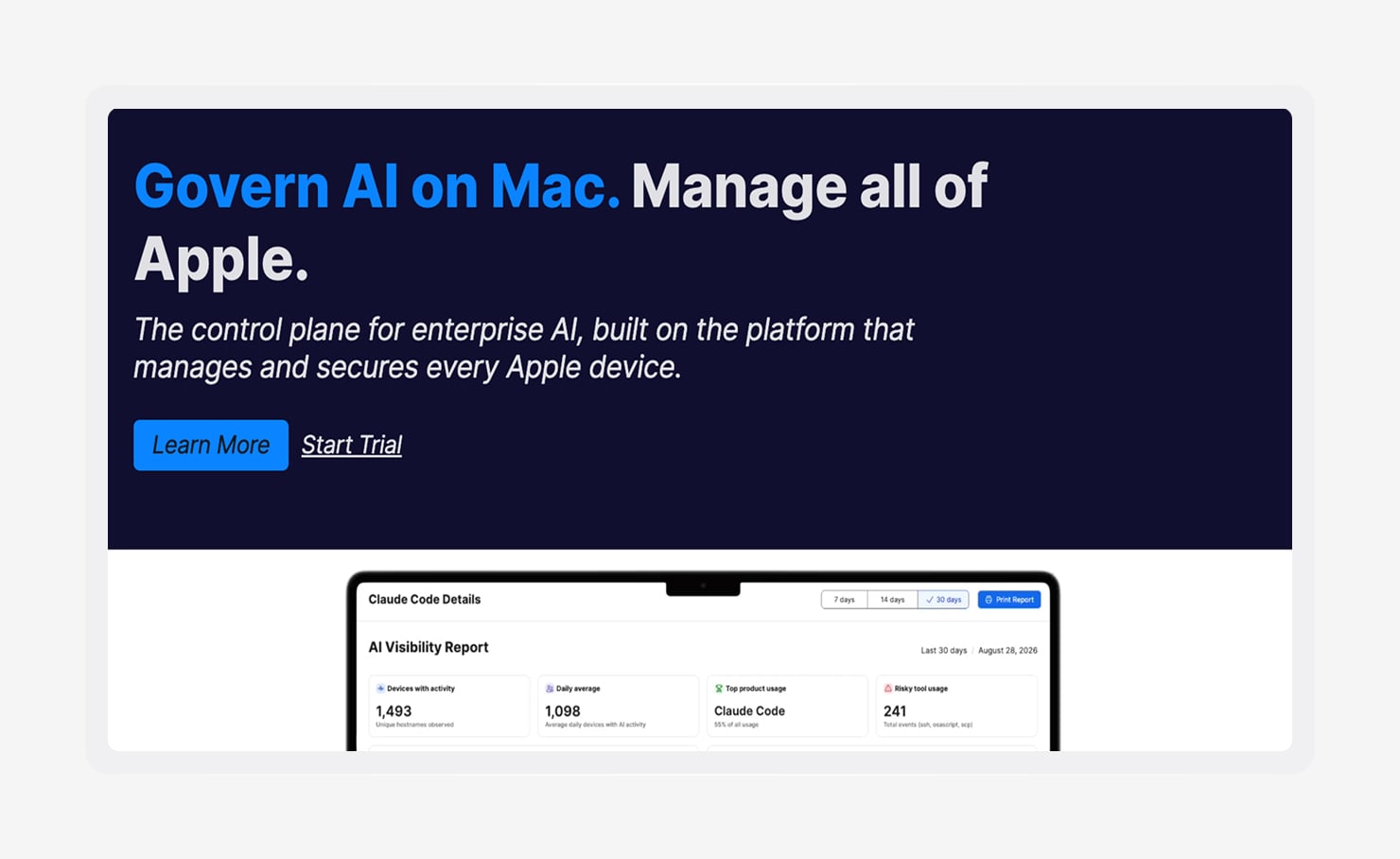 A screenshot of the Jamf homepage