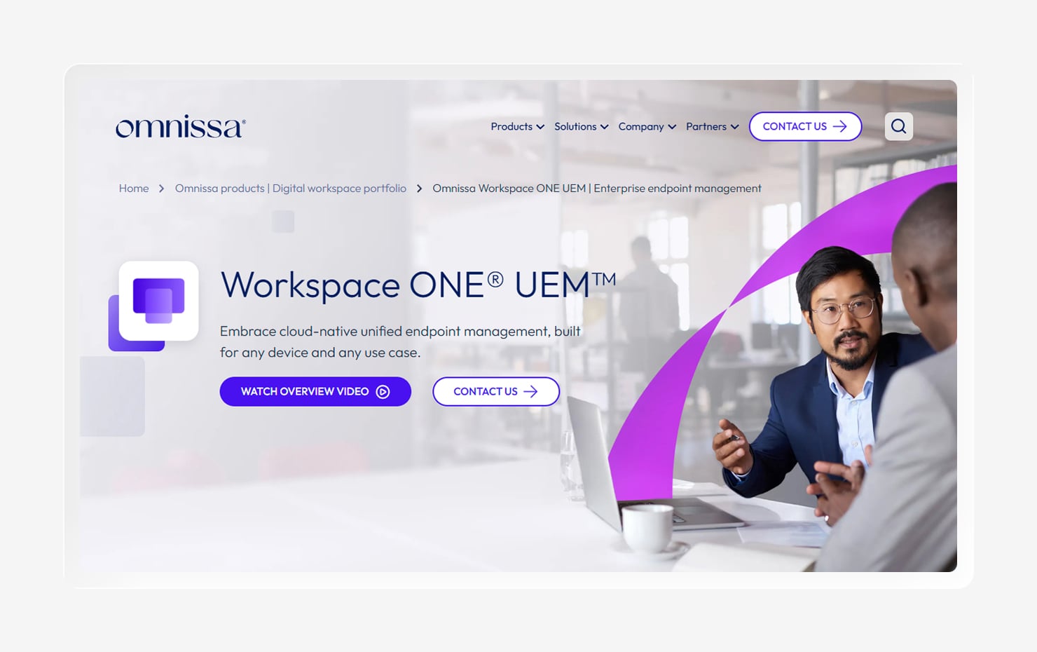 A screenshot of the Workspace One UEM homepage