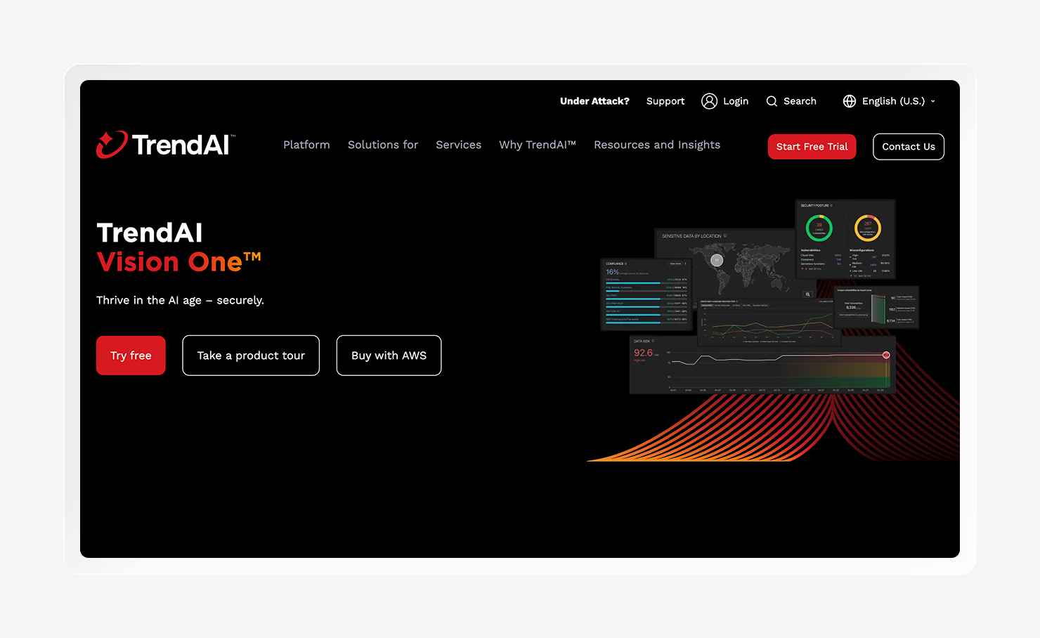 A screenshot of TrendAI Vision One’s homepage.