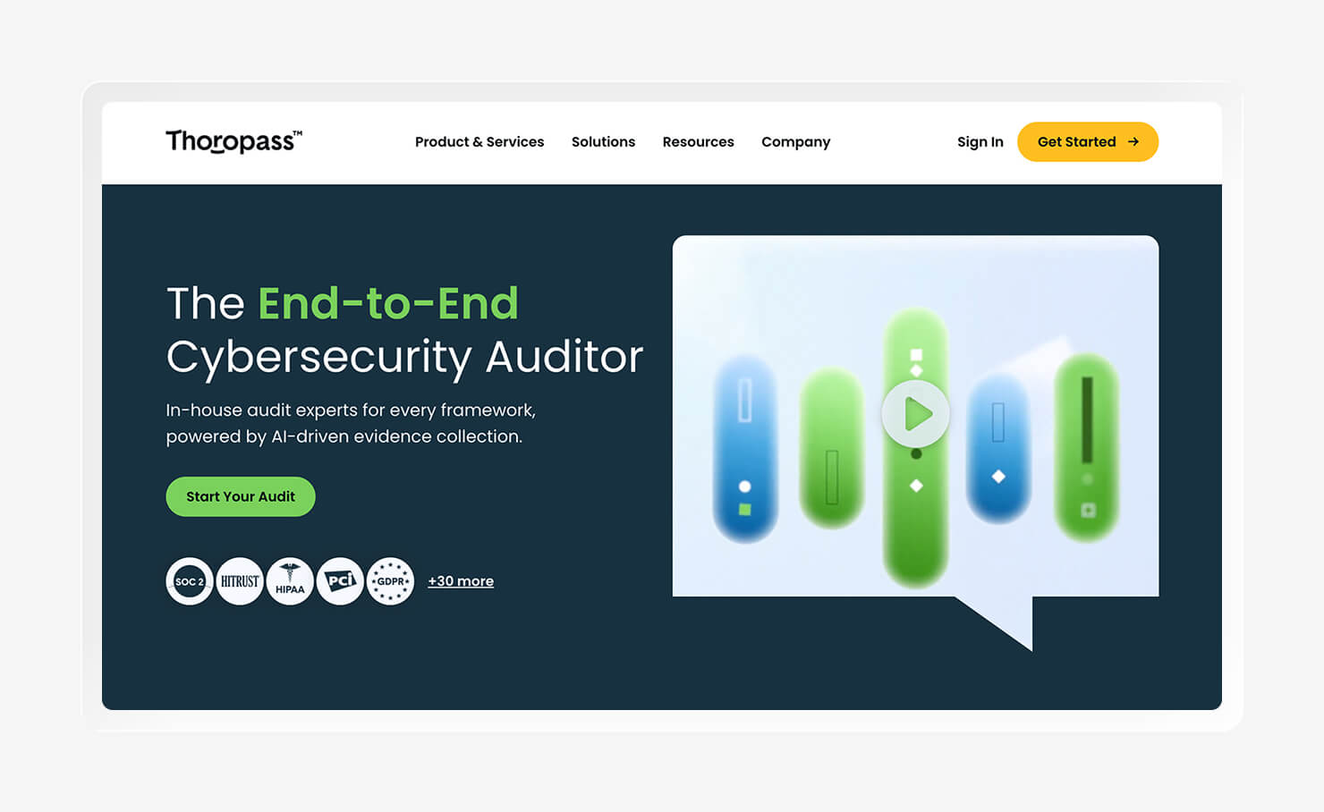 A screenshot of the Thoropass homepage.