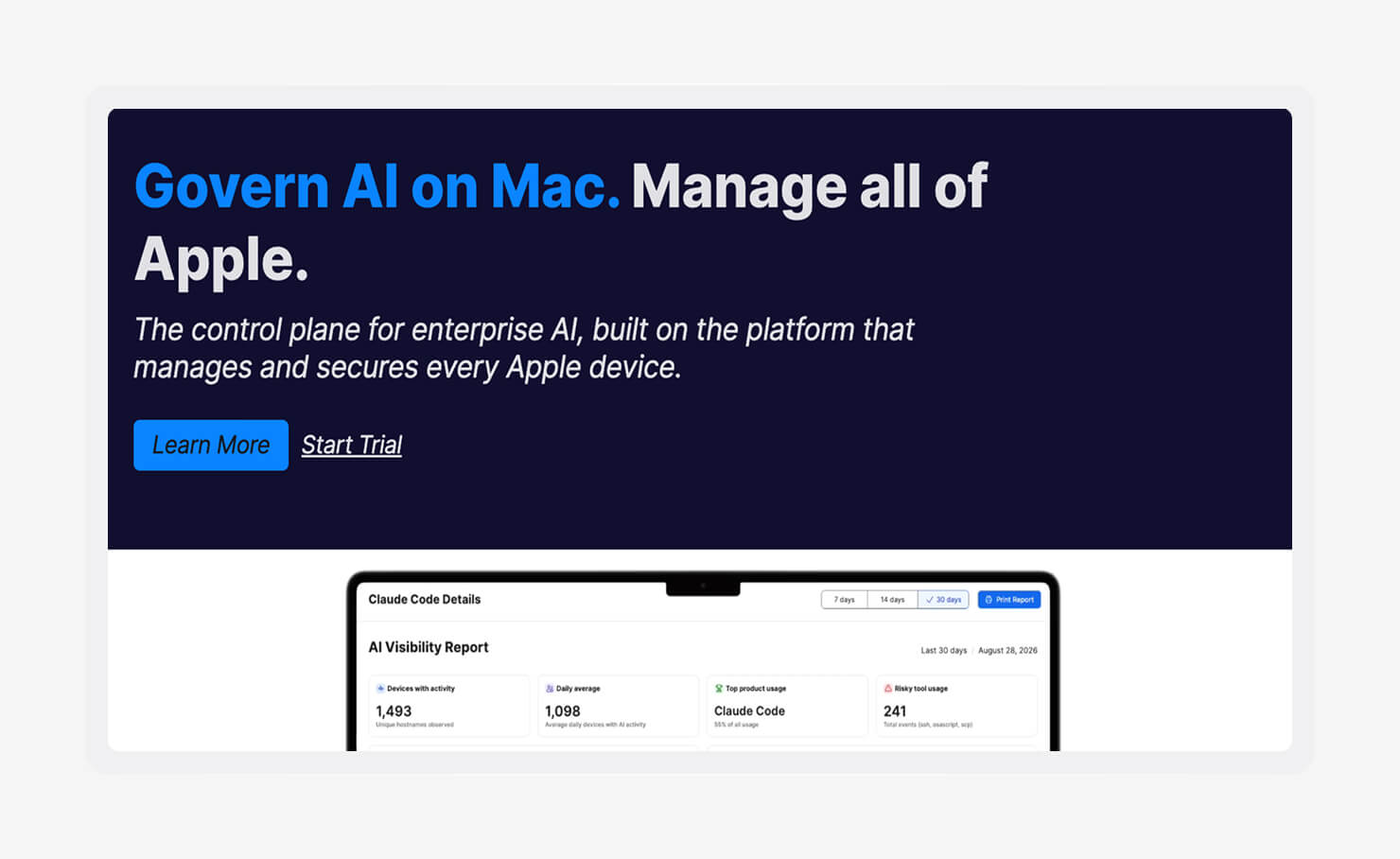 A screenshot of the Jamf homepage.