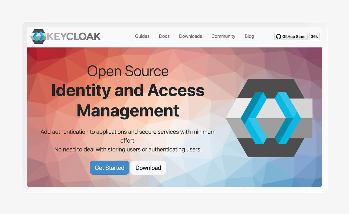 A screenshot of the Keycloak homepage.