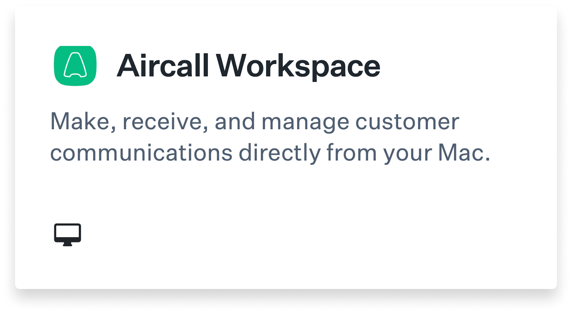 Aircall Workspace Title Card