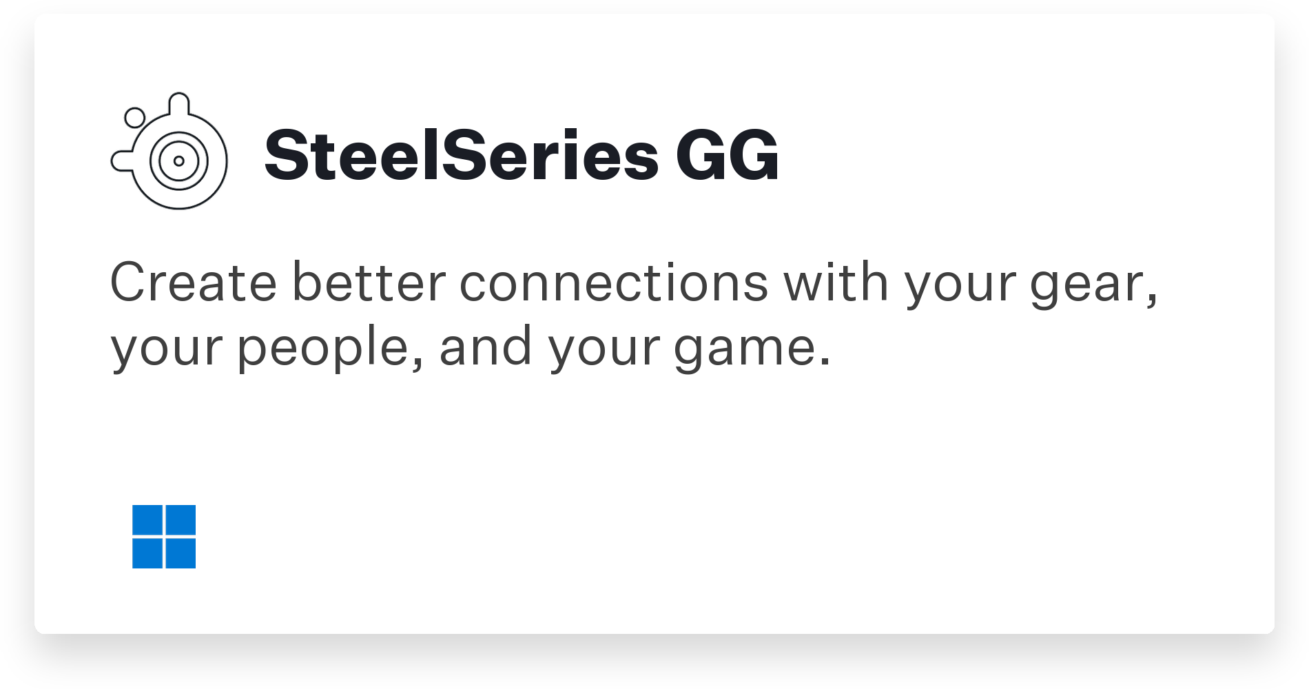 SteelSeries GG Title Card