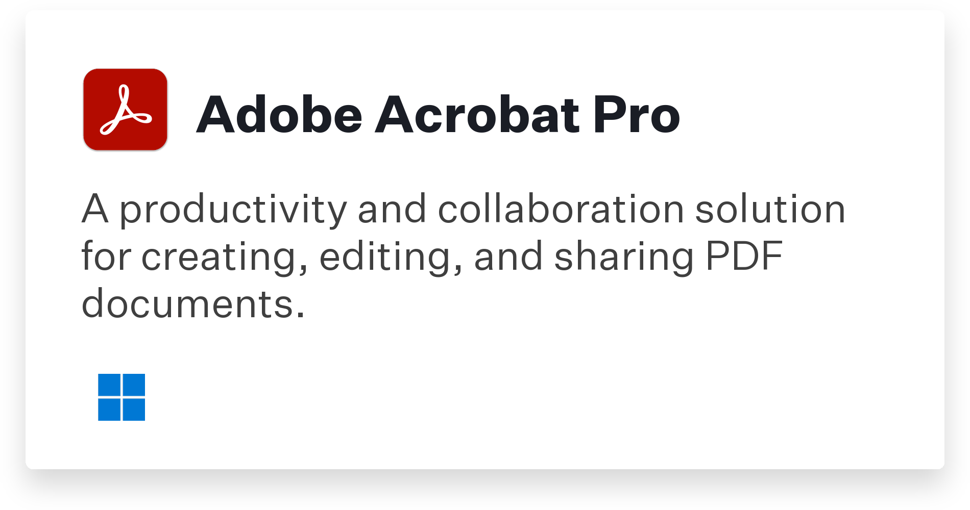 Adobe Acrobat Pro Title Card