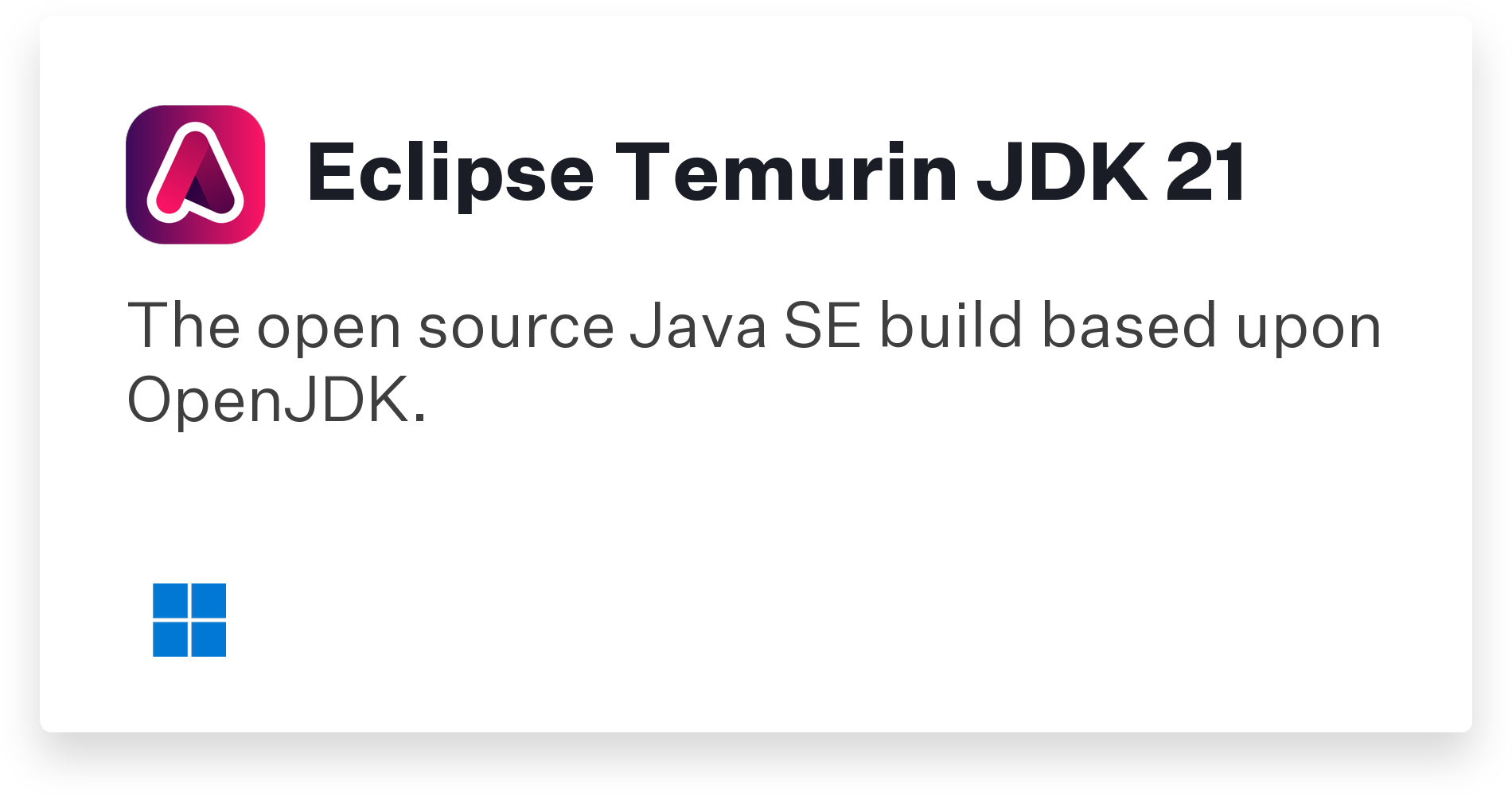 Eclipse Temurin JDK 21 Title Card