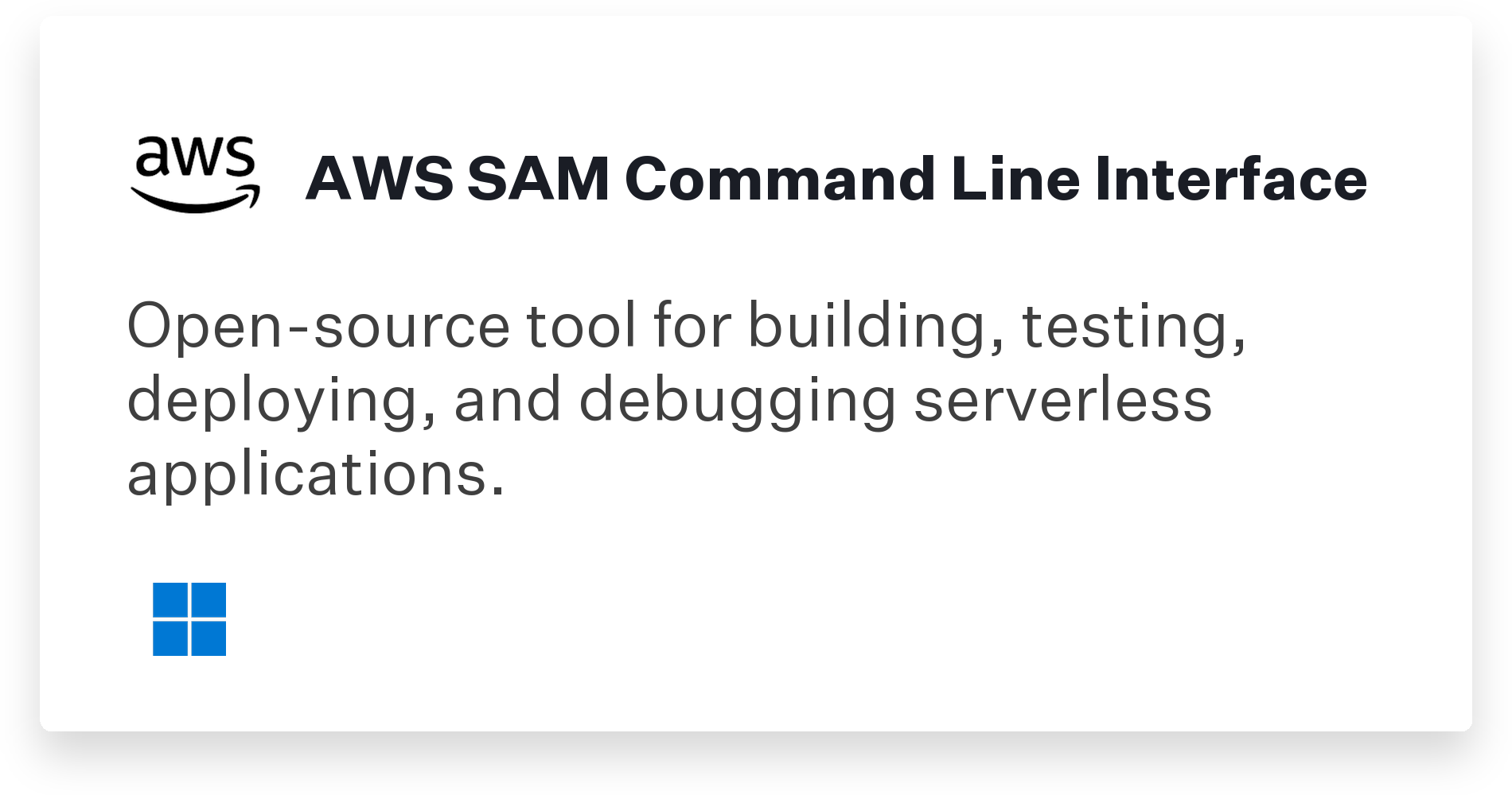 AWS SAM Command Line Interface Title Card