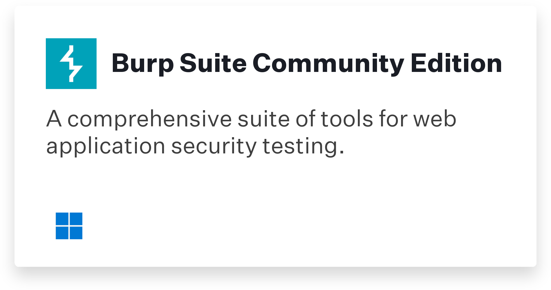 Burp Suite Community Edition Title Card