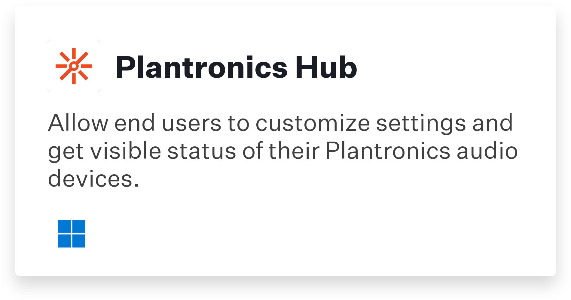 Plantronics Hub Title Card