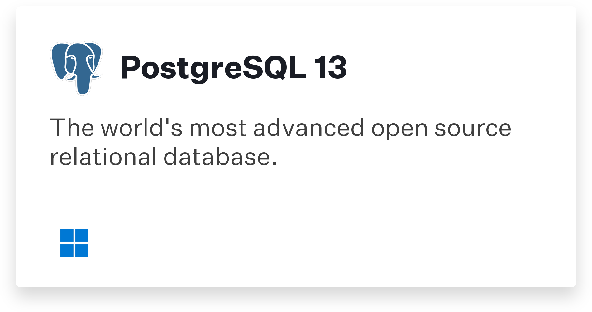 PostgreSQL 13 Title Card