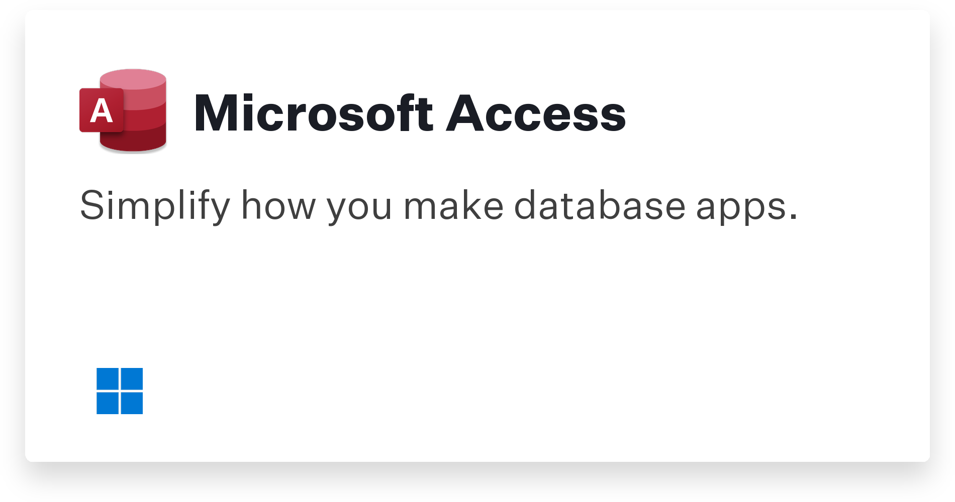 Microsoft Access Title Card