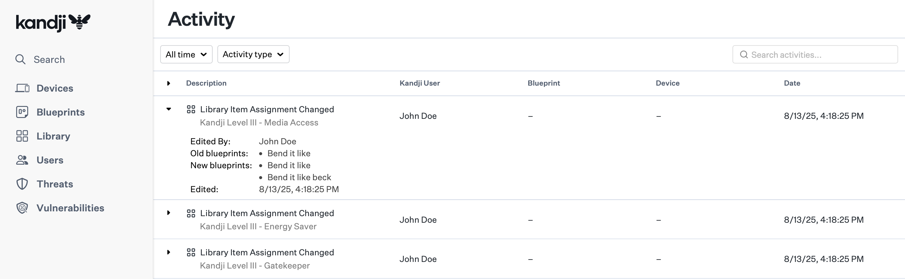 Updated Activity Interface