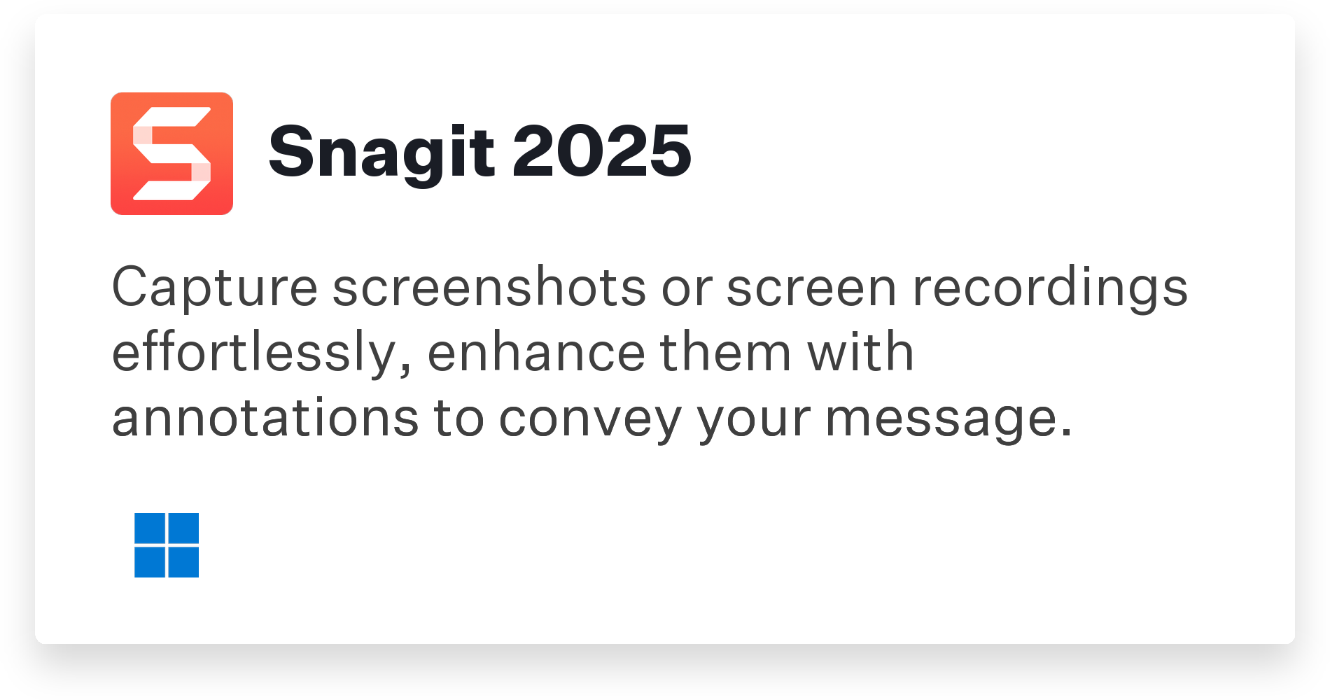 Snagit 2025 Title Card