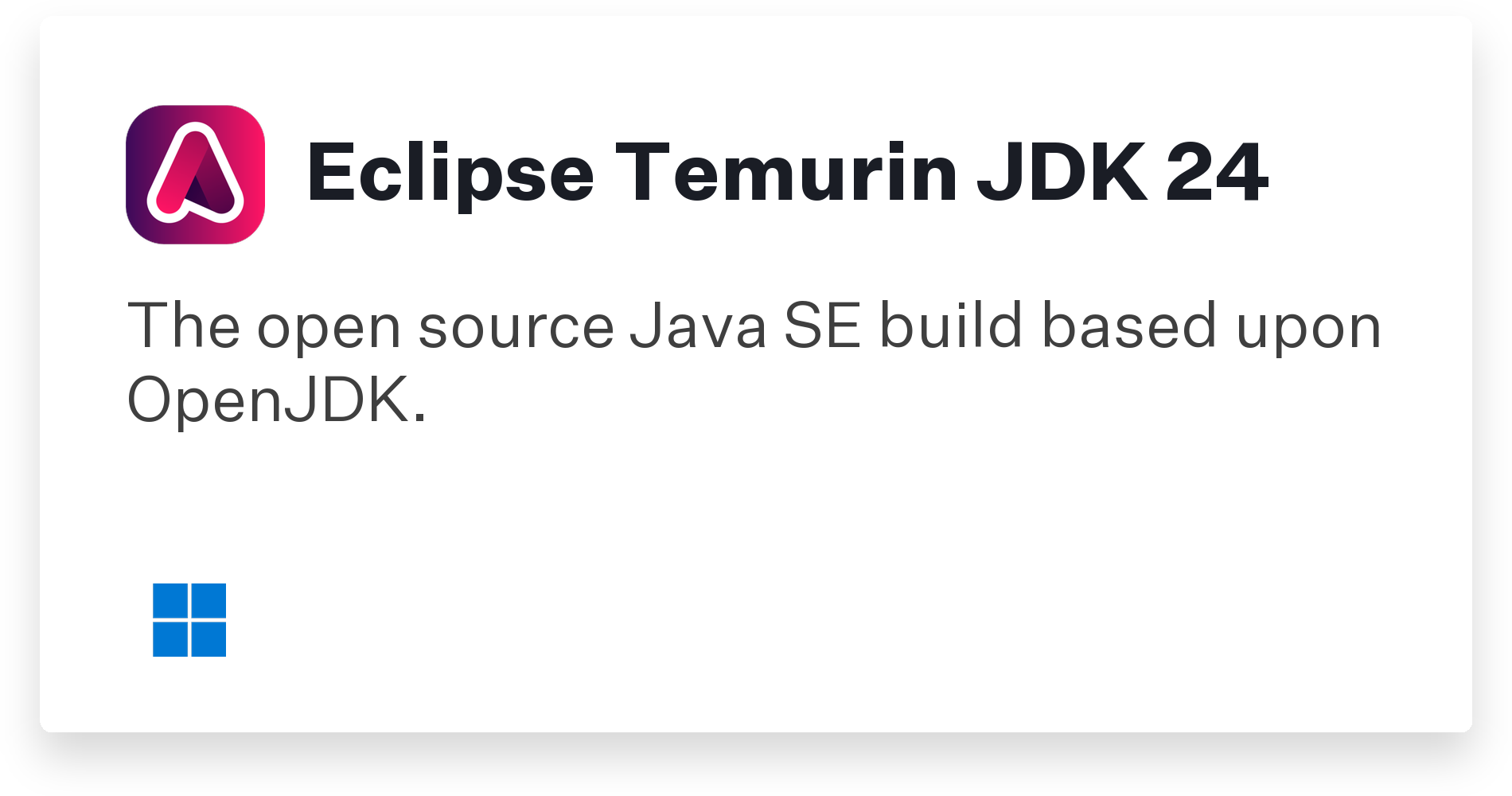 Eclipse Temurin JDK 24 Title Card