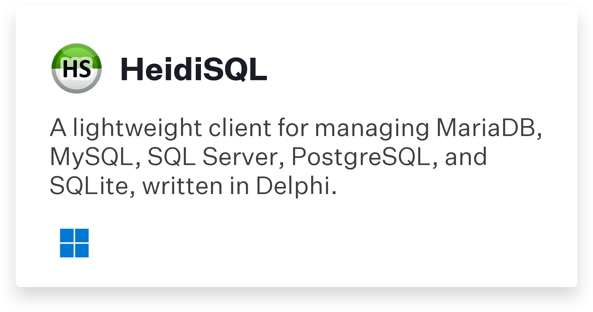 HeidiSQL Title Card