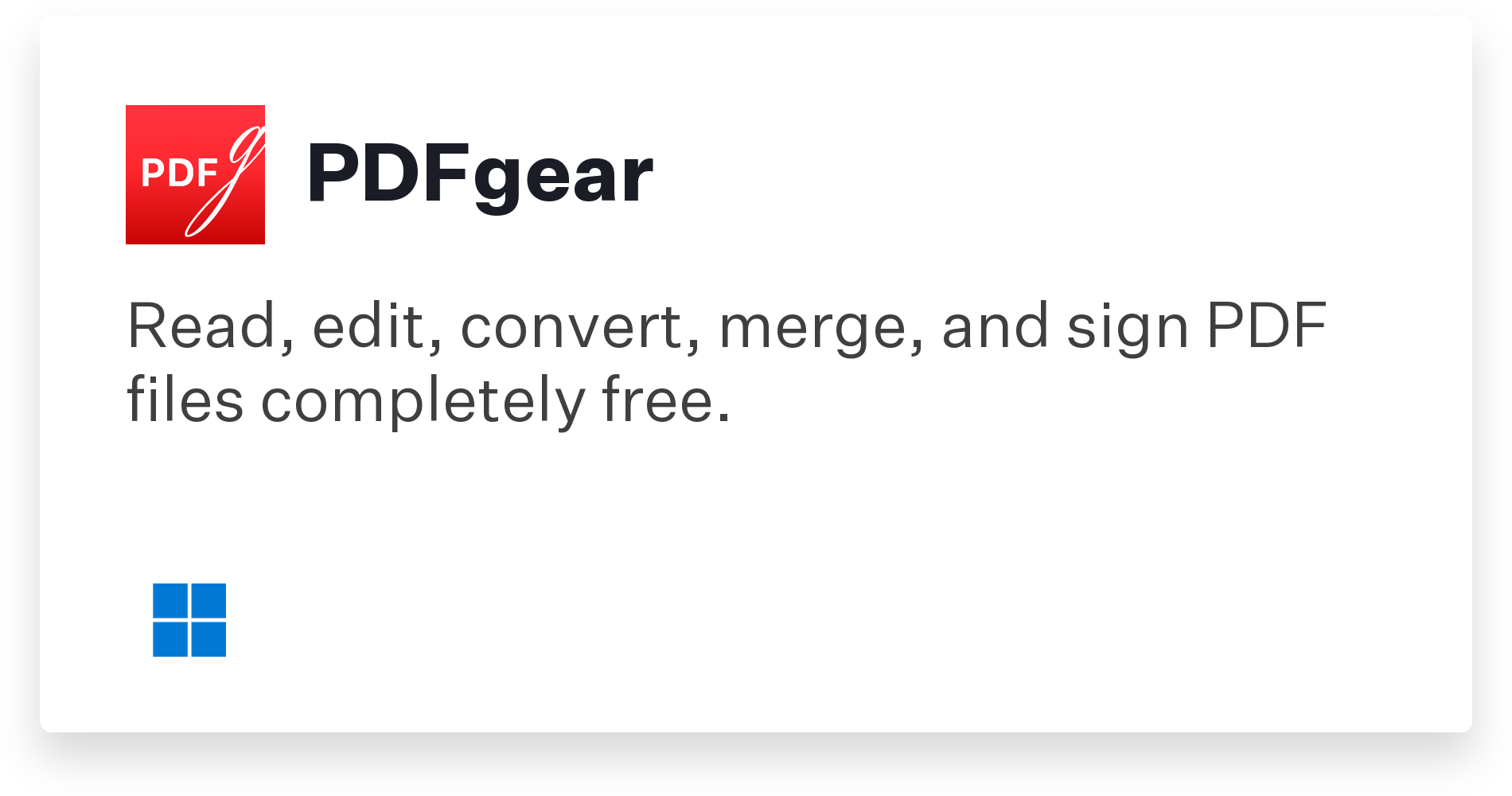 PDFgear Title Card