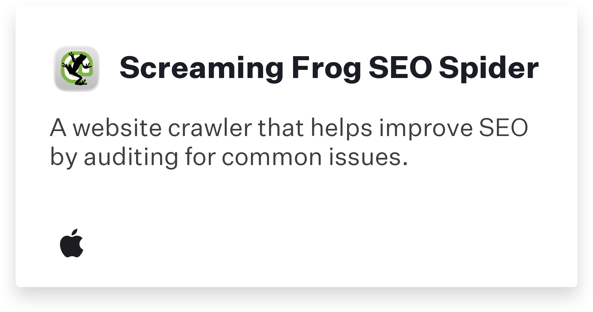 Screaming Frog SEO Spider Title Card